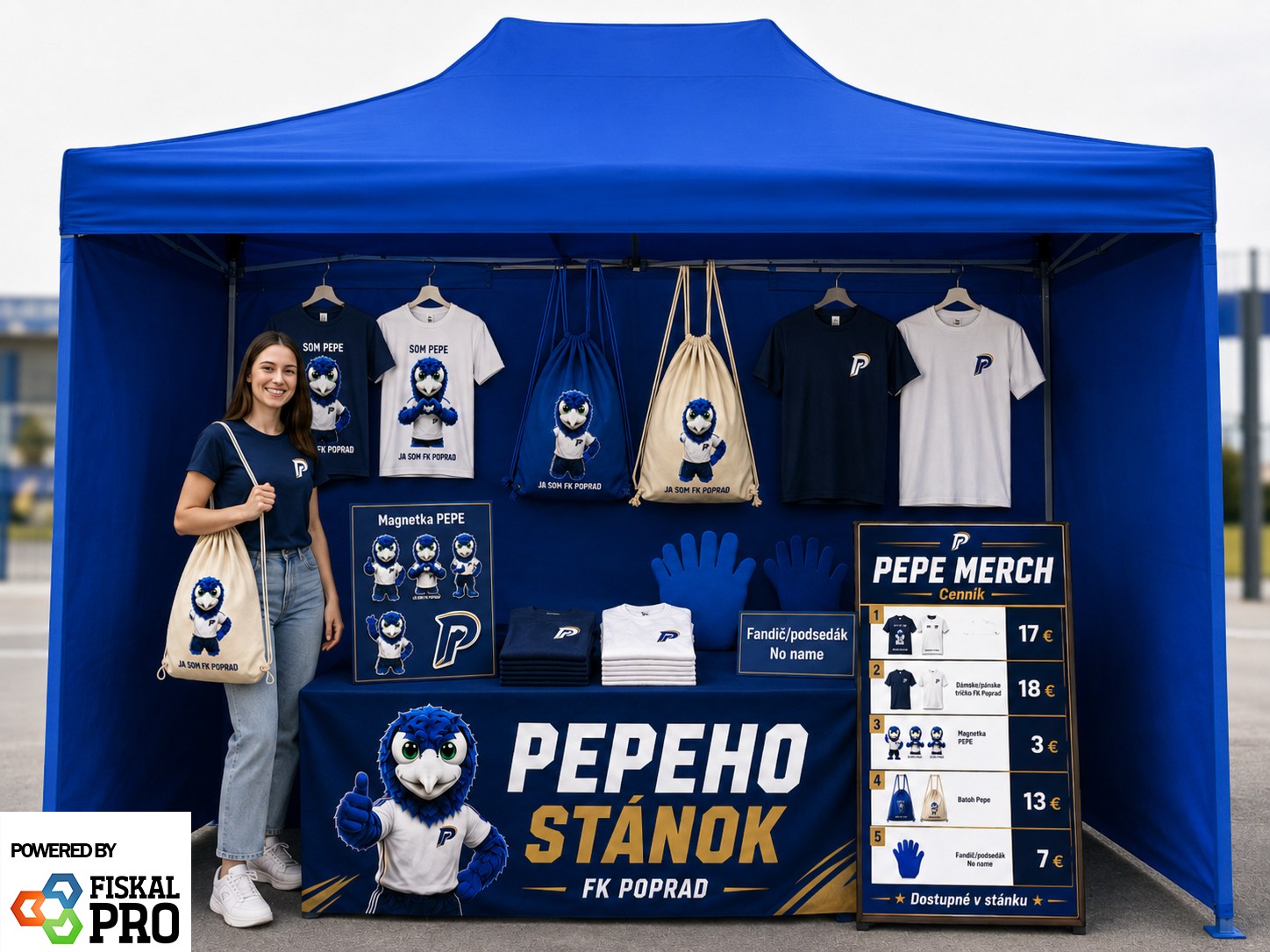 Pepe stánok ( v prípade horšieho počasia Pepe merch v pokladni )